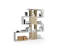 Estantería domi blanco artik (blanco mate) - roble canadian 145 x 145 x 28 cm