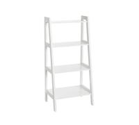 Estantería Escalera con 4 estantes de MDF Lacado Blanco de 43x31x90 cm