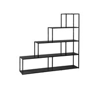 Estantería escalera de metal con 4 niveles negro - 160x30x157 cm