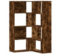 vidaXL Estantería esquina 4 niveles madera roble ahumado 85x85x140 cm