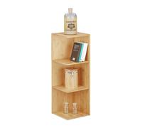 Relaxdays, estantería de esquina de bambú, con 3 estantes. Dimensiones (alto x ancho x profundidad): 85,5 x 29 x 29 cm. Estantería para libros, estantería para la cocina, para almacenamiento y organiz