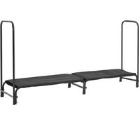 Estantería exterior para leña – Almacenamiento de madera de 2,4 metros – Estructura metálica de alta resistencia – Ideal para troncos de diferentes tamaños – Estante de apilamiento estable – Color azu