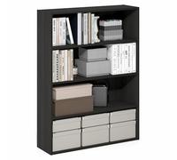 Estantería Furinno PASIR de 4 Niveles con Estante Abierto, 24 x 80 x 105 cm, para Oficina en casa y Sala de Estar, Color Espresso