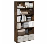 Estantería Furinno PASIR de 6 Niveles con Estante Abierto, 24 x 80 x 160 cm, para Oficina, Dormitorio y Sala de Estar, Color Pino ámbar