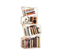 Estantería Geométrica De Metal 3/4/5 Niveles,Estante Exhibición Libros Piso,Capacidad Carga 150 Kg, Abierto For Almacenamiento En El Dormitorio La Sala Estar(White,4-Tier)