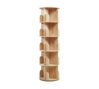 Estantería giratoria chasek 5 niveles pino 157x44 cm natural [en.casa]