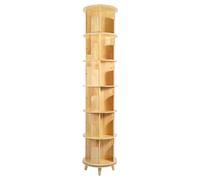 Estantería giratoria de 6 niveles, de madera de pino, diseño que ahorra espacio