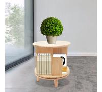 Estantería giratoria de madera, 360 grados, 4 compartimentos, hecha de madera de pino