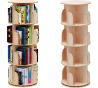 Estantería giratoria - Librería - Estante de almacenamiento - Estructura de soporte - Estante - 4 estantes - Madera maciza de pino