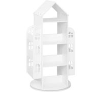 Estantería giratoria para libros infantiles, de madera maciza, con 3 niveles, que gira 360°, estantería de pie con compartimentos laterales, almacenamiento multifuncional, ideal para habitaciones infa