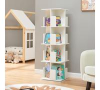 Estantería giratoria para libros "Talöpintaa", 129 x 40 x 40 cm. Estantería infantil con 4 niveles, color blanco