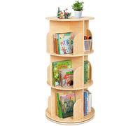 Estantería giratoria para niños, estantería giratoria de 360° con 3 niveles, estante giratorio estrecho para niños y adultos, mueble multifuncional de pie