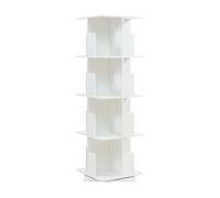 Estantería giratoria talöpintaa de 4 niveles mdf 129x40x40cm blanco [en.casa]