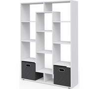 Estantería giratoria Vicco Blanco 107.2 x 143 cm con 2 cajas plegables, Model 37001