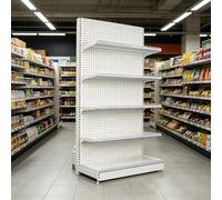 Estantería góndola, estantes metálicos resistentes para tiendas Diseño modular de 5 niveles ajustables para supermercados, tiendas de conveniencia y comercios de alimentación(Main,90*40*130cm)