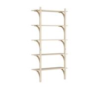 Swedese Estantería Levi de 5 baldas Fresno barnizado natural-aluminio. 90 cm