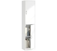 Estantería HOMCOM con 5 niveles, diseño moderno, 2 puertas, 40 x 35 x 180 cm, color blanco