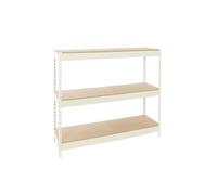 Estantería Industrial, 1500x1200x750 mm, 400 kg de Punto Flexión, 3 Estantes Madera, Estantería Garaje, Blanco/Madera - Ecoforte