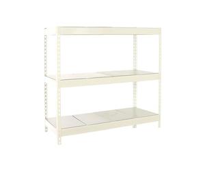 Estantería Industrial, 1500x1200x750 mm, 400 kg de Punto Flexión, 3 Estantes Metálicos, Estantería Garaje, Blanco/Galva - Ecoforte