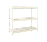 Estantería Industrial, 1500x1200x750 mm, 600 kg de Punto Flexión, 3 Estantes Metálicos, Estantería Garaje, Blanco/Galva - Simonforte