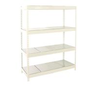 Estantería Industrial, 2000x1200x450 mm, 400 kg de Punto Flexión, 4 Estantes Metálicos, Estantería Garaje, Blanco/Galva - Ecoforte