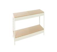 Estantería Industrial, 900x1200x750 mm, 400 kg de Punto Flexión, 2 Estantes Madera, Estantería Garaje, Blanco/Madera - Ecoforte