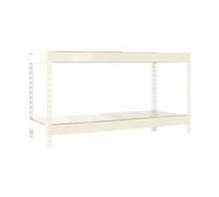 Estantería Industrial, 900x1200x750 mm, 400 kg de Punto Flexión, 2 Estantes Metálicos, Estantería Garaje, Blanco/Galva - Ecoforte