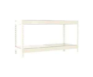 Estantería Industrial, 900x1200x750 mm, 400 kg de Punto Flexión, 2 Estantes Metálicos, Estantería Garaje, Blanco/Galva - Ecoforte