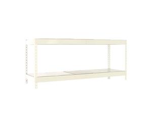 Estantería Industrial, 900x1500x750 mm, 400 kg de Punto Flexión, 2 Estantes Metálicos, Estantería Garaje, Blanco/Galva - Ecoforte