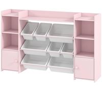 Estantería infantil AIYAPLAY para juguetes, con 8 cajas extraíbles, color rosa