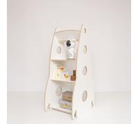 Estantería infantil con forma de cohete, estante de madera Montessori, librería con estantes, organizador de libros y juguetes, 100% ecológico. Fabricado en la UE