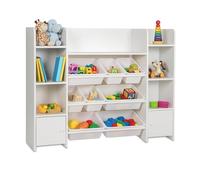 Relaxdays Estante grande para niños con cajas blanco
