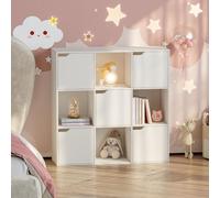 Estantería infantil "Ljunshund" con 9 compartimentos, forma cúbica, 90 x 90 x 30 cm, color blanco