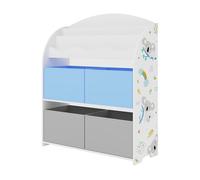 Estantería infantil orust con motivos aglomerado 98x83x30 cm - motivo koala gris/azul [en.casa]