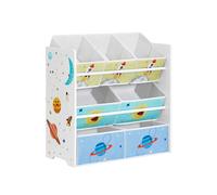 SONGMICS Estantería de habitación Infantil con 7 Cajas de Almacenamiento de Tela no Tejida, estantería para niños, Organizador de Juguetes, 29,5 x 62,5 x 60 cm, Color Blanco GKR034W01