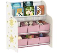 AIYAPLAY Estantería Infantil para Juguetes, con 6 Cajas Extraíbles de Tela no Tejida, Organizador de Juguetes con 2 Estantes, para Habitación Infantil, Sala de Juegos, Guardería, 63x30x71 cm, Verde