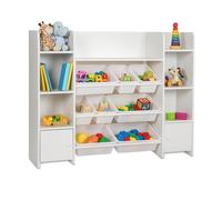 Relaxdays Estante grande para niños con cajas blanco