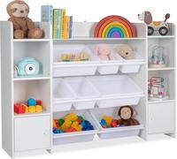 Estantería infantil Relaxdays, grande, con cajas, color blanco