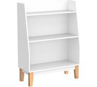 Estantería infantil SoBuy con 3 compartimentos, estantería para libros, estantería infantil, estantería de pie con patas de madera maciza, color blanco, dimensiones aproximadas: 60 x 80 x 25 cm