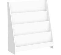 Estantería infantil SoBuy, estante para niños, estante para revistas con 4 compartimentos, estante infantil, estantería para libros, estante colgante con compartimentos, color blanco, 80 x 88 x 30 cm