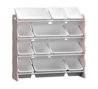 Estantería infantil vestnes con 12 cajas 78x86x27 cm - rosa/blanco [en.casa]