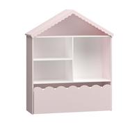 Estantería infantil vestnes en forma de casa 114x91x30 cm - rosa/blanco [en.casa]