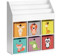 Estantería infantil Vicco Luigi Blanco 107.2 x 114.2 cm con 6 cajas plegables opc.1, Model 36938