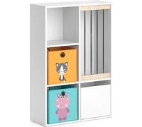 Estantería infantil Vicco Luigi Blanco 29.2 x 107.8 cm con 2 cajas plegables opt.1, Model 37033