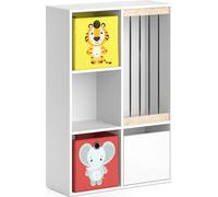 Estantería infantil Vicco Luigi Blanco 29.2 x 107.8 cm con 2 cajas plegables opt.2, Model 37034