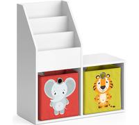 Estantería infantil Vicco Luigi Blanco 30.9 x 79 cm Mini, con 2 cajas plegables opc.2, Model 36221