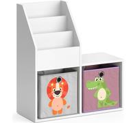 Estantería infantil Vicco Luigi Blanco 30.9 x 79 cm Mini, con 2 cajas plegables opc.3, Model 36222