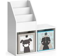 Estantería infantil Vicco Luigi Blanco 30.9 x 79 cm Mini, con 2 cajas plegables opc.4, Model 36223