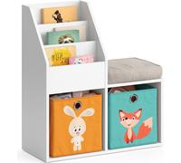 Estantería infantil Vicco Luigi Blanco 72 x 79 cm Mini, con 2 cajas plegables opc.1, Model 36220