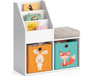 Estantería infantil Vicco Luigi Blanco 72 x 79 cm Mini, con 2 cajas plegables opc.1, Model 36220